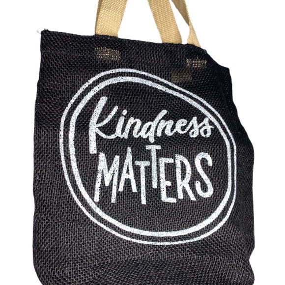 Kindness Matters Jute Tote, small, gift bag, burlap - Picture 2 of 3